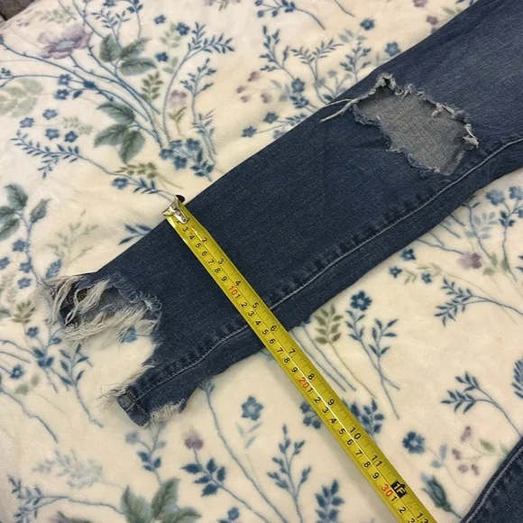 L’AGENCE Distressed Hi Line Rise Light Blue Women's Skinny Jeans Size 25